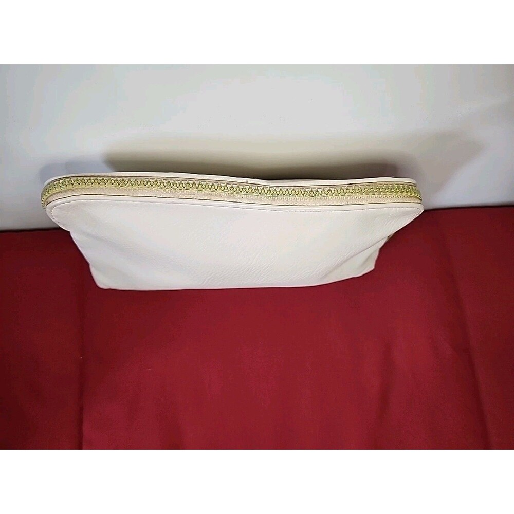 Victoria’s Secret White Gold Perforated Cosmetic Makeup Bag Pouch Zip - Picture 3 of 8